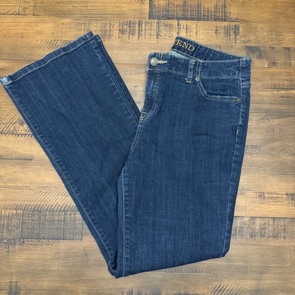 Lands' End Dark Wash Denim Jeans Bootcut Stretch Women's Size 12